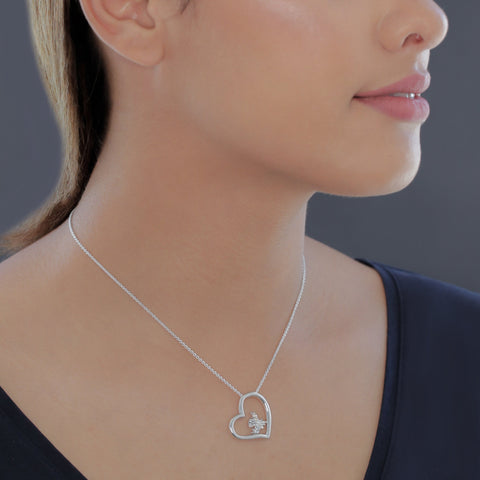 Georgia Tech Heart Necklace - Silver