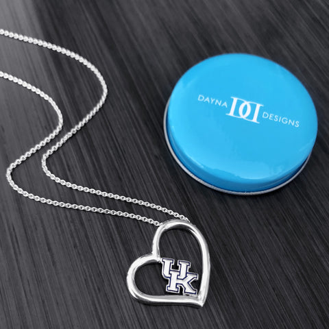 University of Kentucky Heart Necklace - Enamel