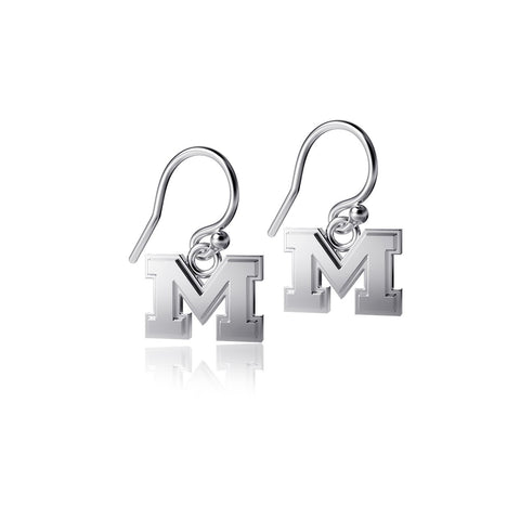 University of Michigan Dangle Earrings - Silver