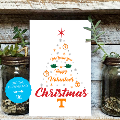 University of Tennessee Christmas Tree Card - Digital Download