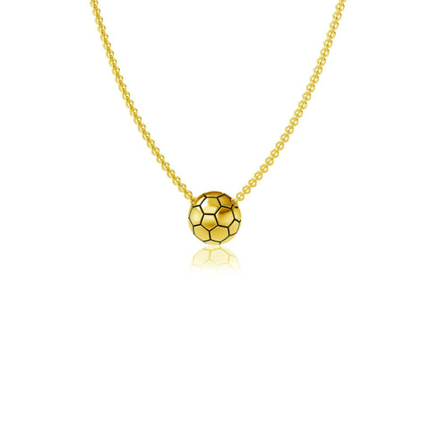 Soccer Ball Pendant Necklace - Gold Plated