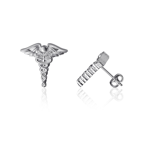 Medical Caduceus Post Earrings