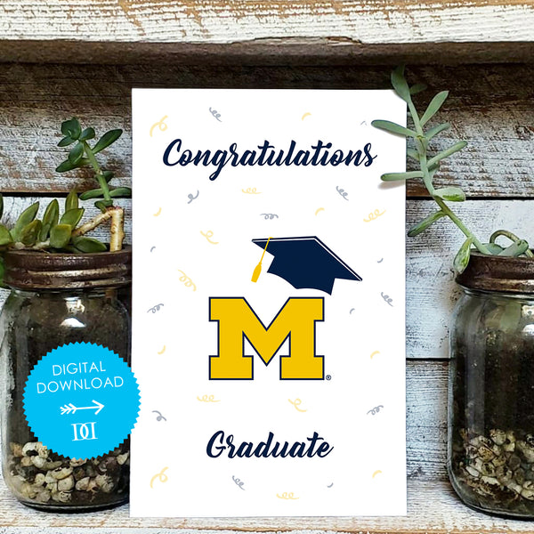 University of Michigan Graduation Greeting Card - Digital Download