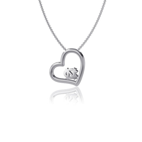 University of North Carolina Heart Necklace - Silver