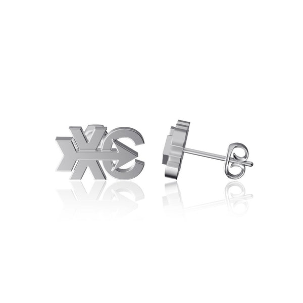 Cross Country Stud Earrings - Silver