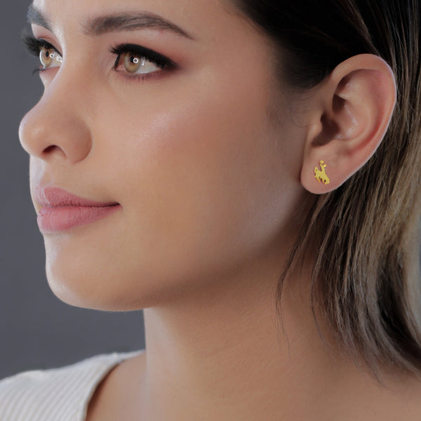 University of Wyoming Stud Earrings - Gold
