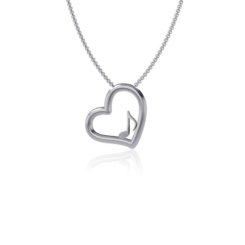 Music Note Heart Necklace