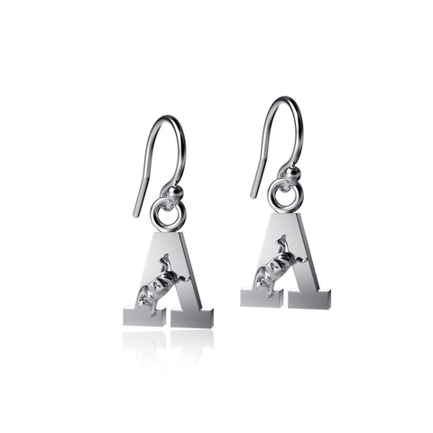 US Military Academy Black Knights Dangle Earrings - Silver