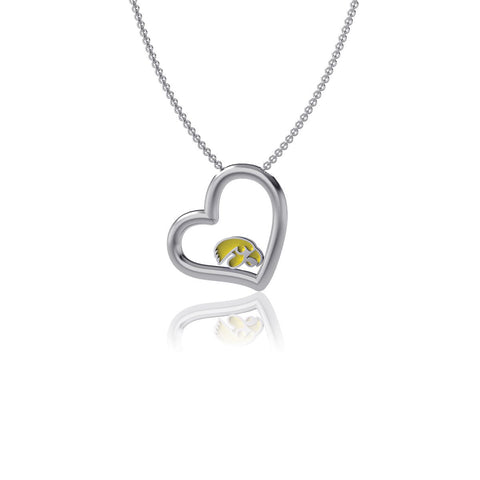 University of Iowa Heart Necklace - Enamel