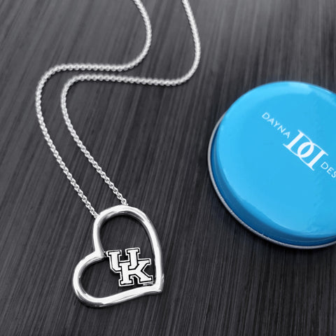 University of Kentucky Heart Necklace - Silver