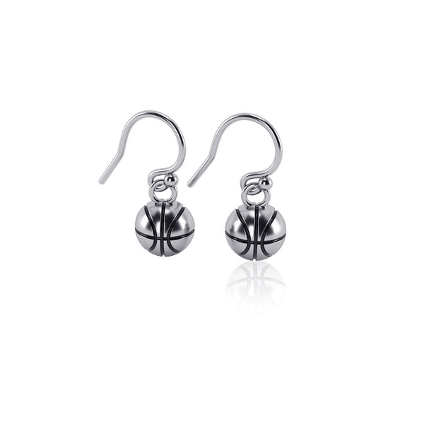 Basketball Dangle Earrings - Silver