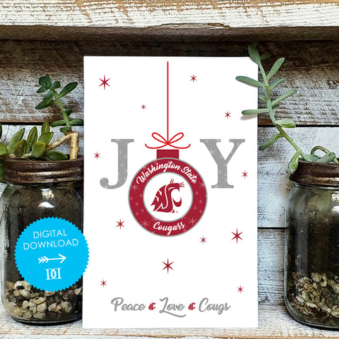 Washington State University Joy Christmas Card - Digital Download