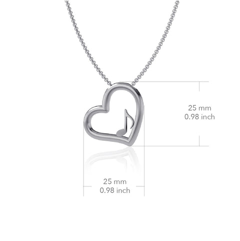 Music Note Heart Necklace