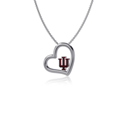 Indiana University Heart Necklace - Enamel