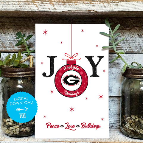 University of Georgia Joy Christmas Card - Digital Download