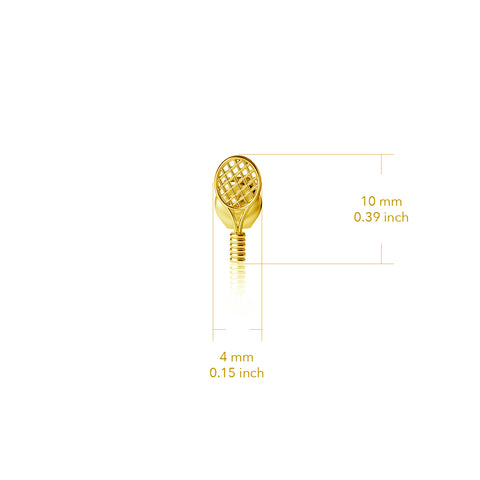 Tennis Racket Post Earrings - Gold Plated