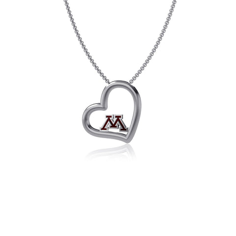 University of Minnesota Heart Necklace - Enamel