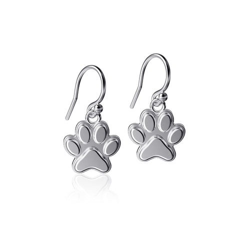 Dog Paw Dangle Earrings