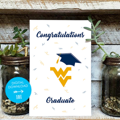 West Virginia University Grad Card - Digital Download