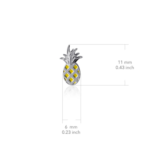 Pineapple Post Earrings - Enamel