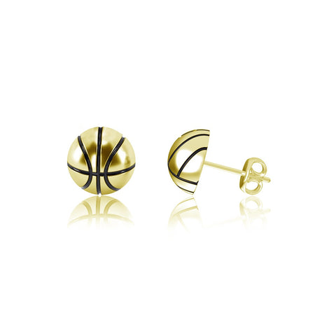 Basketball Post Earrings - Gold Plated