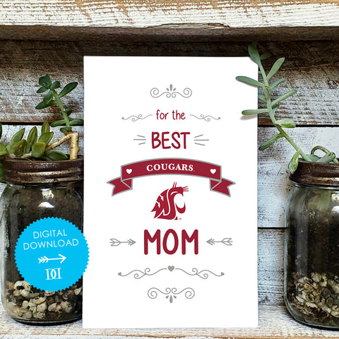 Washington State University Mom Greeting Card - Digital Download