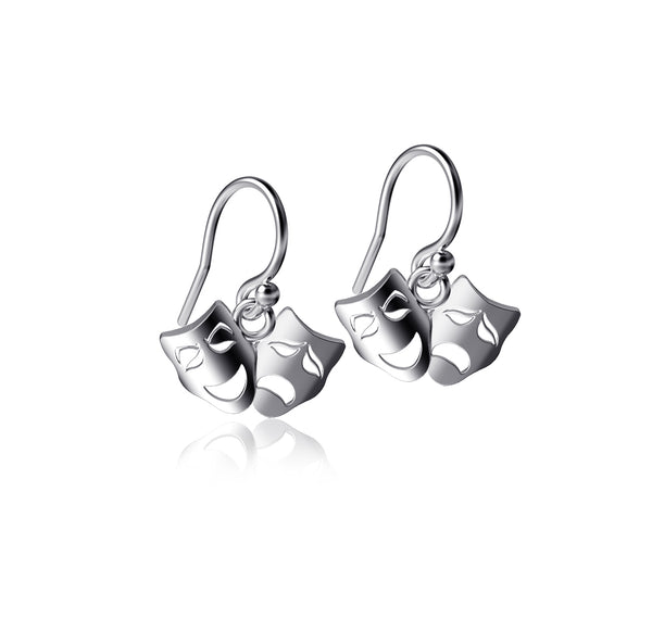 Comedy and Tragedy Mask Dangle Earrings