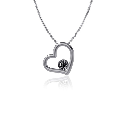 Golf Ball Heart Necklace