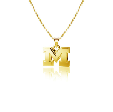 University of Michigan Pendant Necklace - Gold Plated