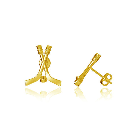 Hockey Post Earrings - Gold Plated