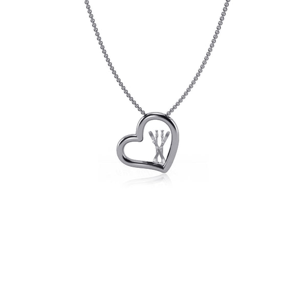 Ski Heart Necklace