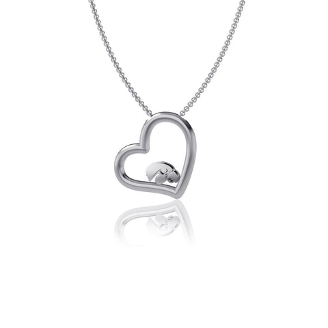 University of Iowa Heart Necklace - Silver