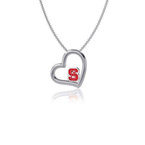NC State University Heart Necklace - Enamel