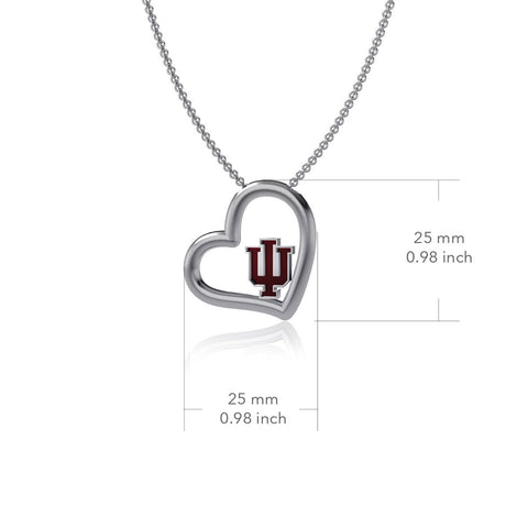 Indiana University Heart Necklace - Enamel
