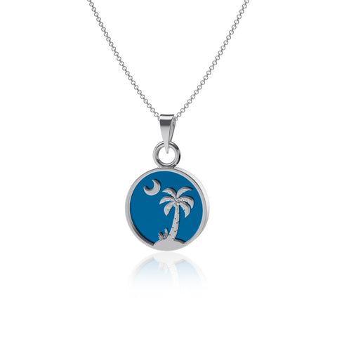 Palmetto Pendant Necklace - Enamel