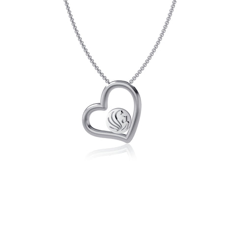 Central Florida Knights Heart Pendant Necklace - Silver