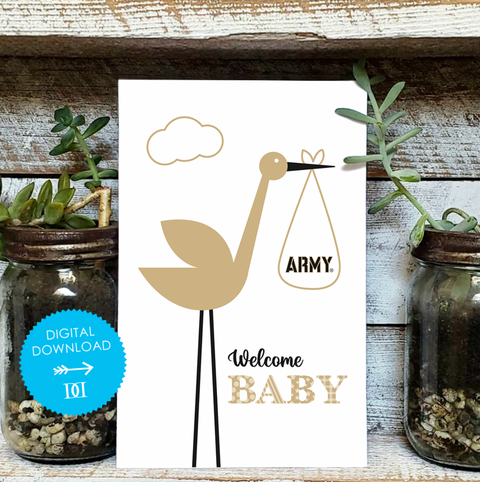 US Military Academy Baby Card - Digital Download