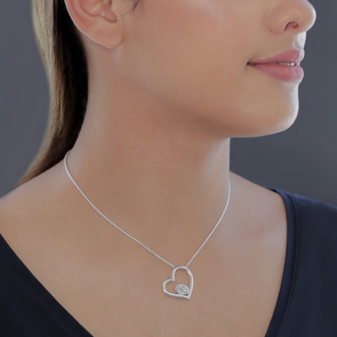 Penn State University Heart Necklace - Silver