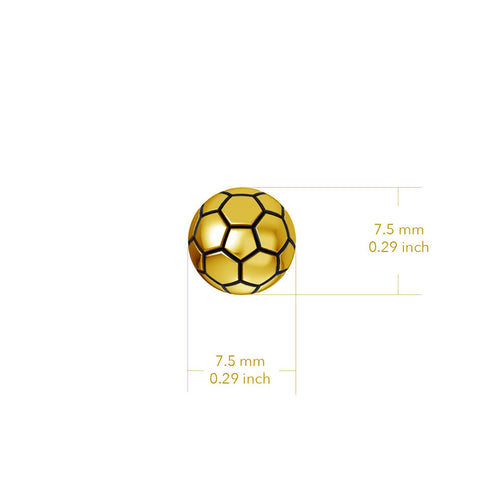 Soccer Ball Post Earrings - Gold Plated