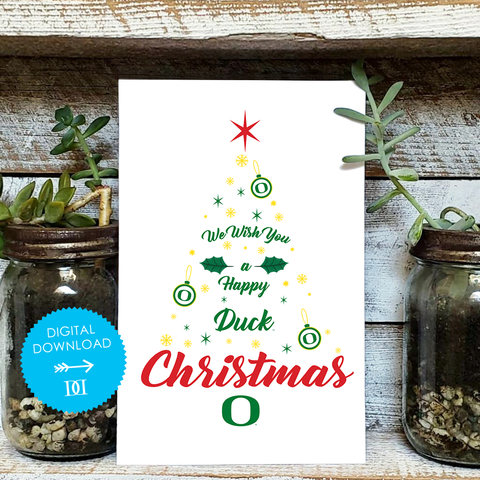 University of Oregon Christmas Tree Card - Digital Download