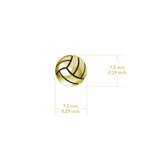 Volleyball Pendant Necklace - Gold Plated
