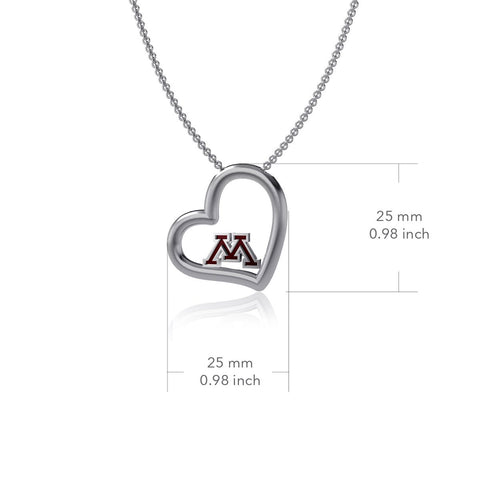 University of Minnesota Heart Necklace - Enamel