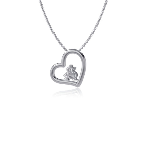 Arizona State Sun Devils Heart Pendant Necklace - Silver