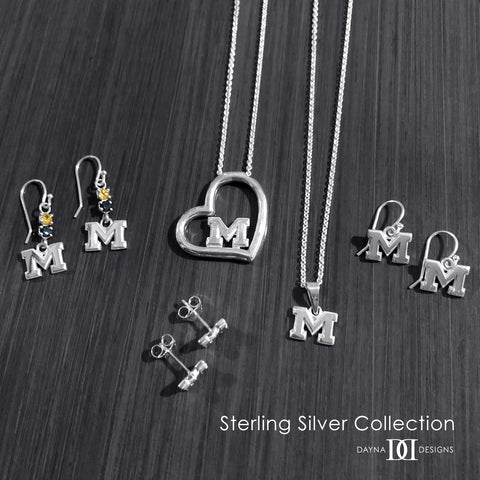 University of Michigan Heart Necklace - Silver