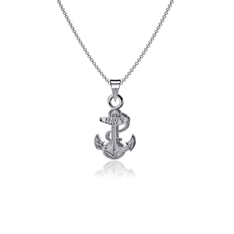 US Naval Academy Pendant Necklace - Silver