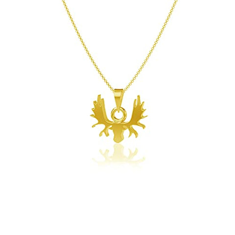 Moose Pendant Necklace - Gold Plated