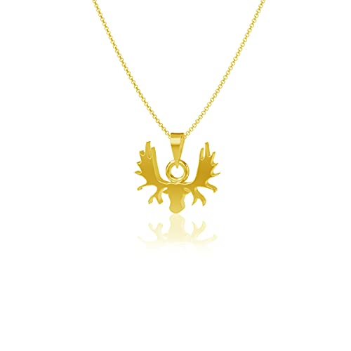 Moose Pendant Necklace - Gold