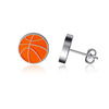 Basketball Stud Earrings - Silver