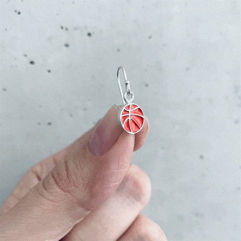 Basketball Dangle Earrings - Enamel
