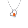 Basketball Heart Pendant Necklace - Silver